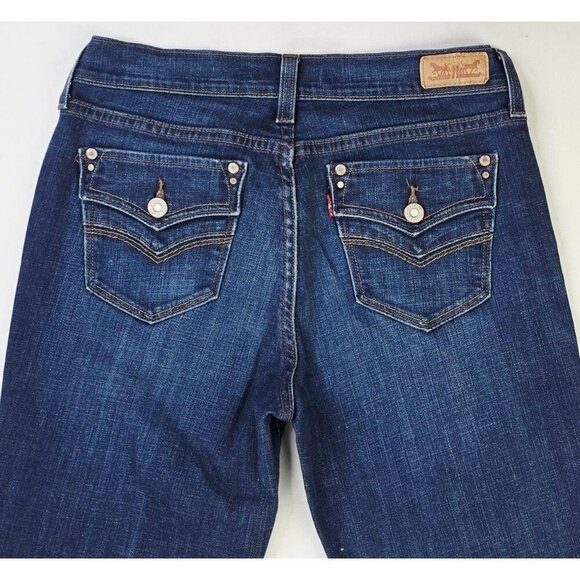 Levis 27X30 Size 4S Womens 505 Straight Leg Blue Denim 5 Pocket Logo Tag Jeans - Picture 13 of 14